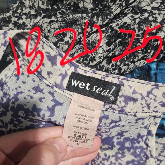 Vintage y2k wet seal chiffon semi sheer ruffle indie purple blouse - Picture 3 of 3